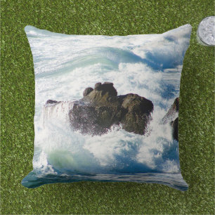 Ocean Waves Dramatic Oceanic Marine Throw Pillow