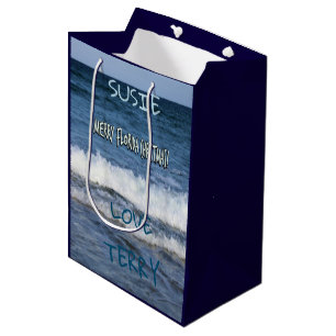 Ocean Waves Holiday Blessing Medium Gift Bag
