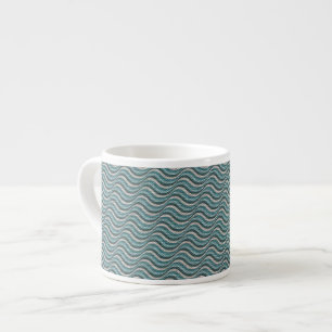 Ocean Waves Linen Look Espresso Cup