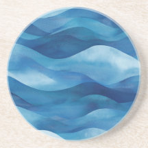 Ocean Waves Mediterranean Sandstone Coaster