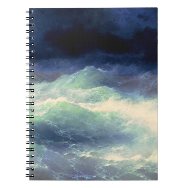 Ocean Waves Oil Painting Fine Art Museum Diary Notebook (Front)