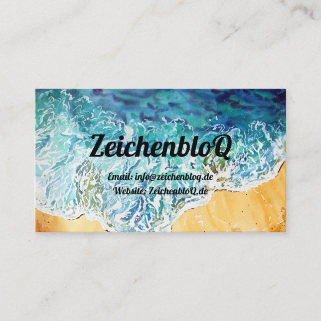 Ocean Waves on Beach Business Card (Front)