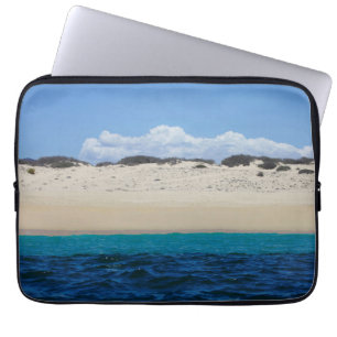 Ocean Waves On Sandy Beach Under Blue Sky Laptop Sleeve