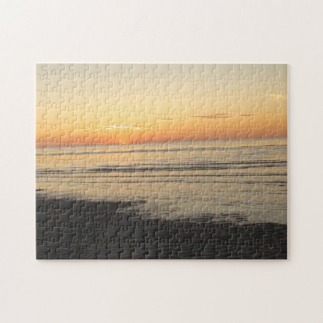 Ocean Waves on the Beach at Sunset Jigsaw Puzzle (Horizontal)