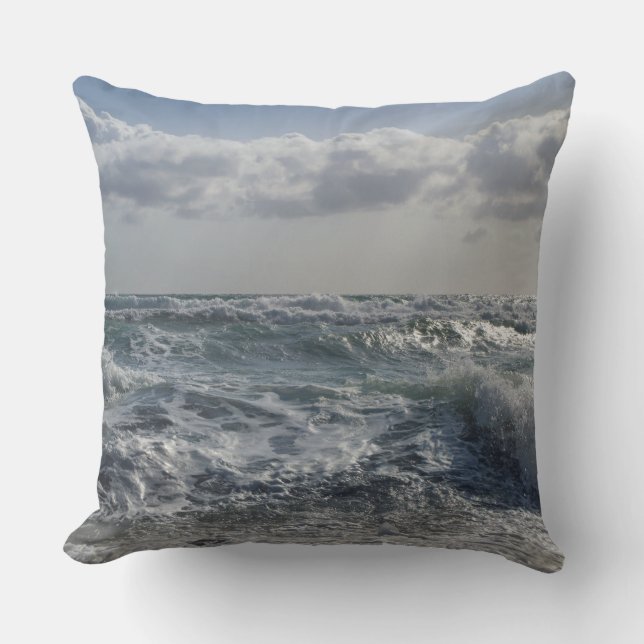 ocean waves outdoor pillow (Front)
