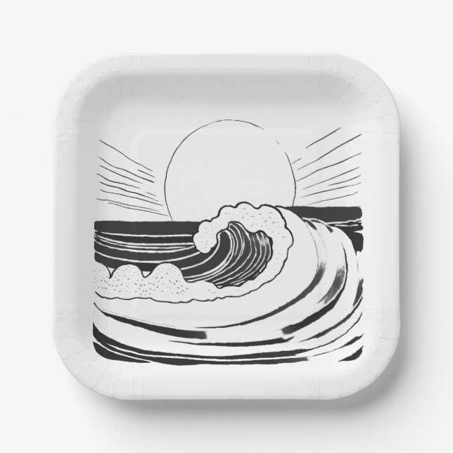 Ocean Waves Paper Plate (Front)