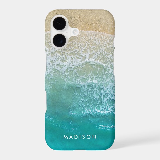 Ocean Waves Pattern Monogram Name Beach (Back)