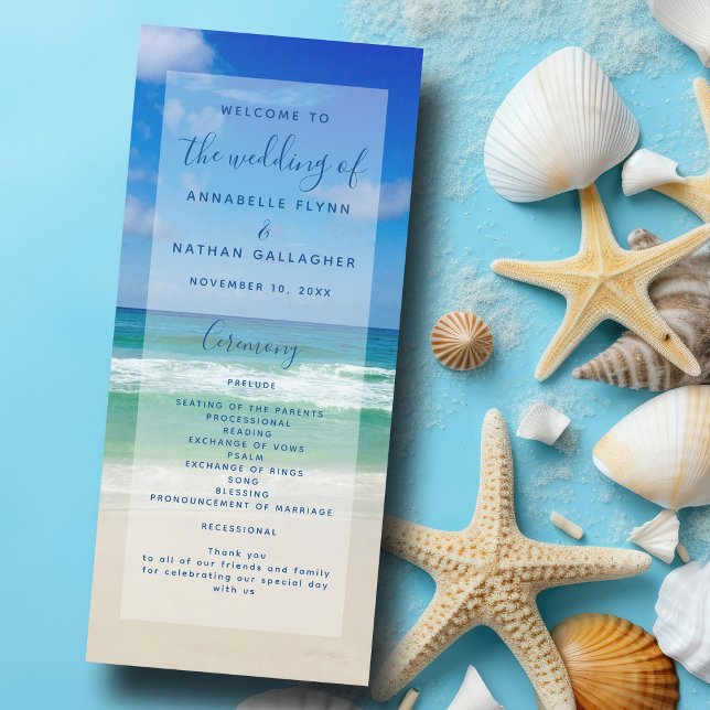 Ocean Waves Photography Beach Wedding Program (Creator Uploaded)