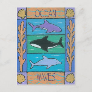ocean waves postcard
