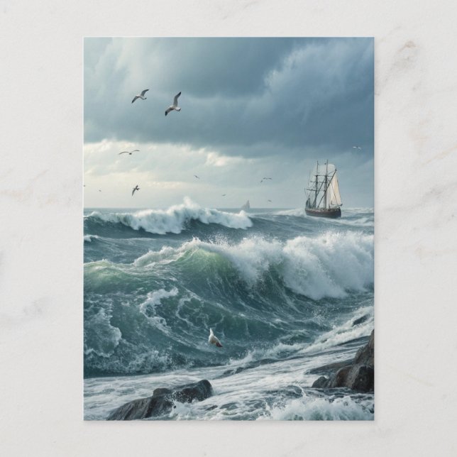 Ocean Waves Postcard (Front)