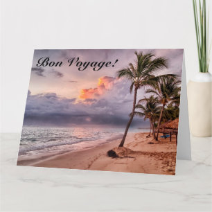 Ocean Waves Sandy Beach Sunset Card