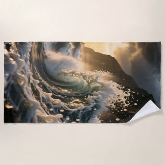 Ocean Waves & Sea Foam Beach Towel