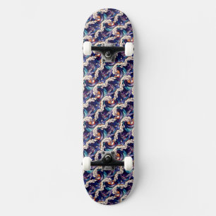 Ocean Waves Sea Japanese Abstract Pattern Skateboard