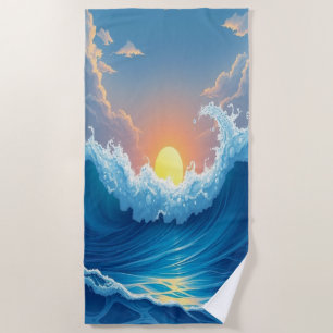 Ocean Waves & Sun Beach Towel