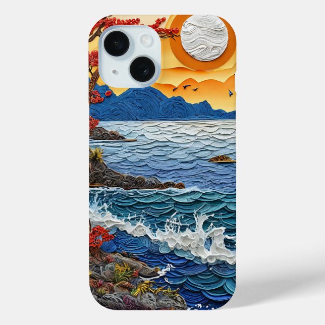 Ocean waves sunset Case-Mate iPhone case (Back)