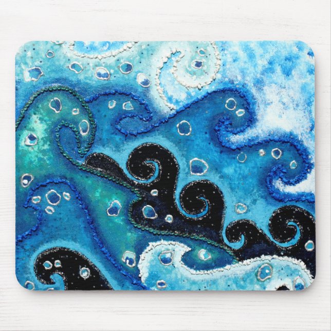 Ocean Waves Tumbling About Mouse Pad (Front)