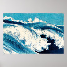 Ocean Waves Vintage Japanese Painting
