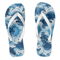 Ocean Waves Water Element Flip Flops