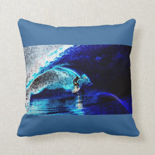 ocean waves water sports I love surfing surfer Cushion