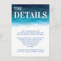 Ocean Waves Wedding Invitation Enclosure Card