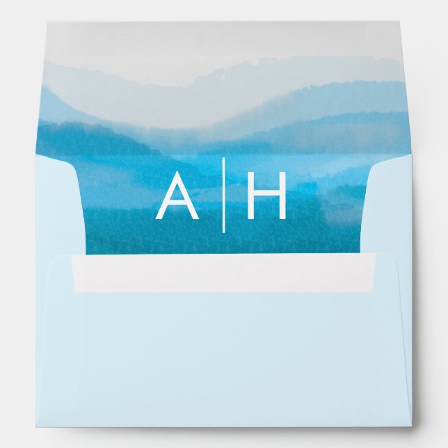 Ocean Waves Wedding Invitation Envelope (Back (Bottom))