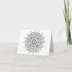 Ocean waves zen mandala card