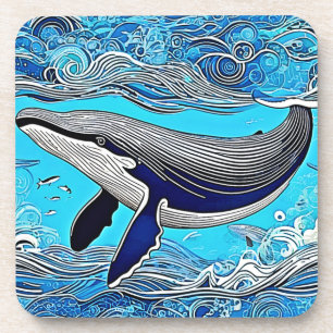 Ocean Whale Art Design Coaster