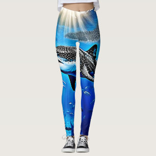 Ocean Whale Shark Giant Swimming Leggings