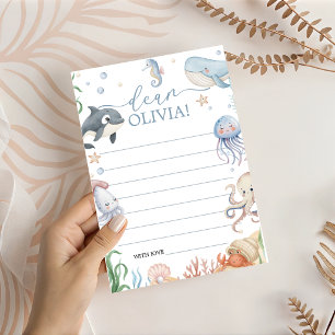 Ocean Whale Time Capsule Message Card