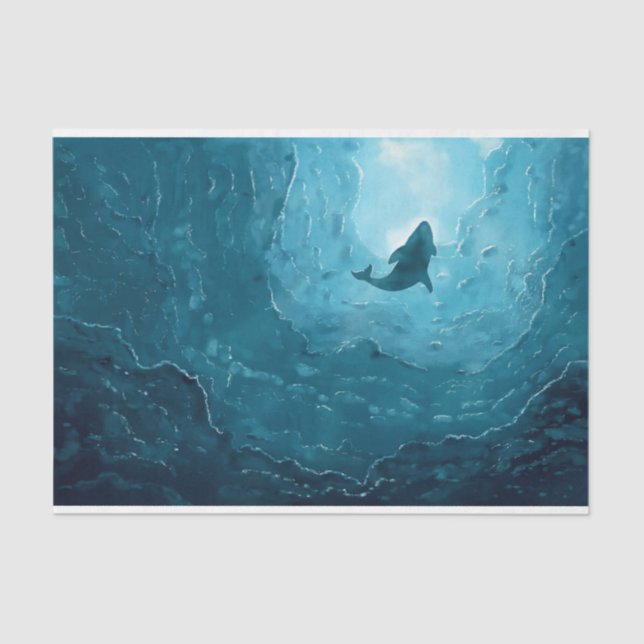 Ocean Whale Undersea Decoupage Tissue Paper (Front)