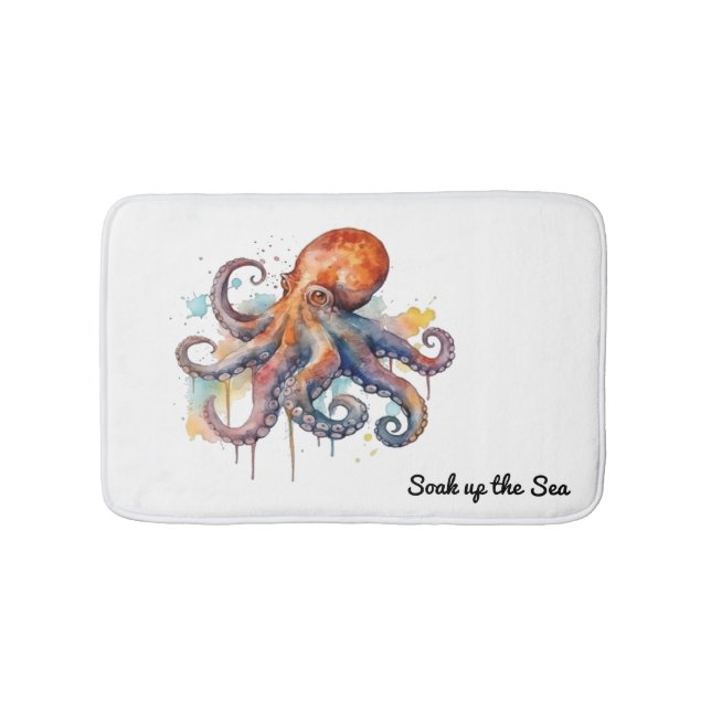 Ocean Whimsy: Colourful Octopus Bath Mat (Front)