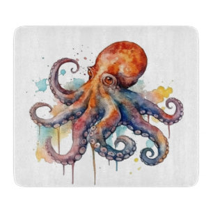 Ocean Whimsy: Colourful Octopus Cutting Board