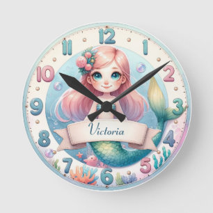 Ocean Whimsy Mermaid Clock