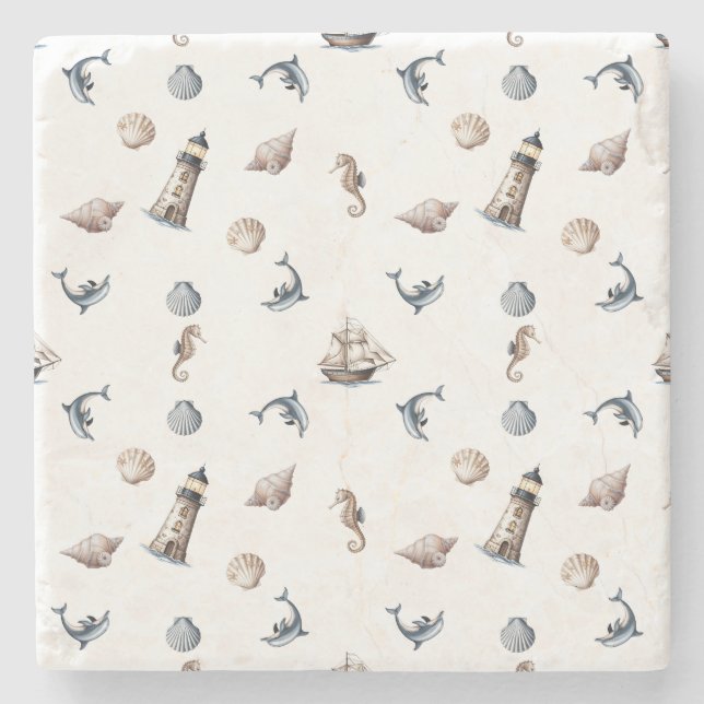 Ocean Whispers! Stone Coaster (Front)