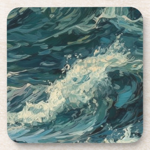 Ocean Whitecaps  Painting Coaster
