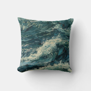 Ocean Whitecaps  Painting Cushion