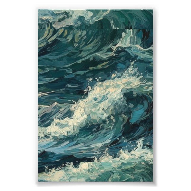 Ocean Whitecaps  Painting Photo Print (Front)