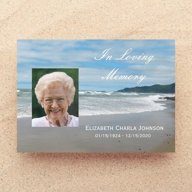 Ocean with Photo Memorial Service Invitations (Creator Uploaded)