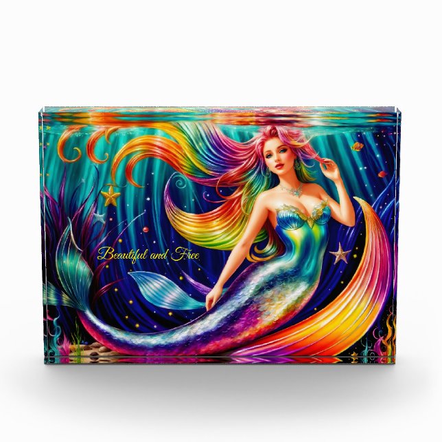 Ocean Women Fish Mermaid Tail Nautical Art Myth Photo Block (Front)