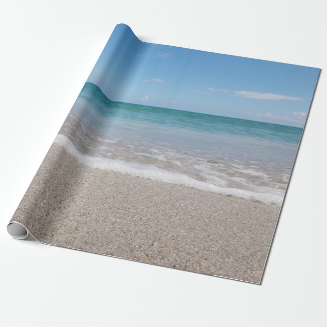 Ocean Wrapping Paper Beach Wedding Ocean I Natural (Unrolled)