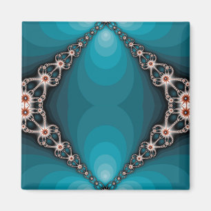 Ocean X 2 Abstract Fractal Image Magnet