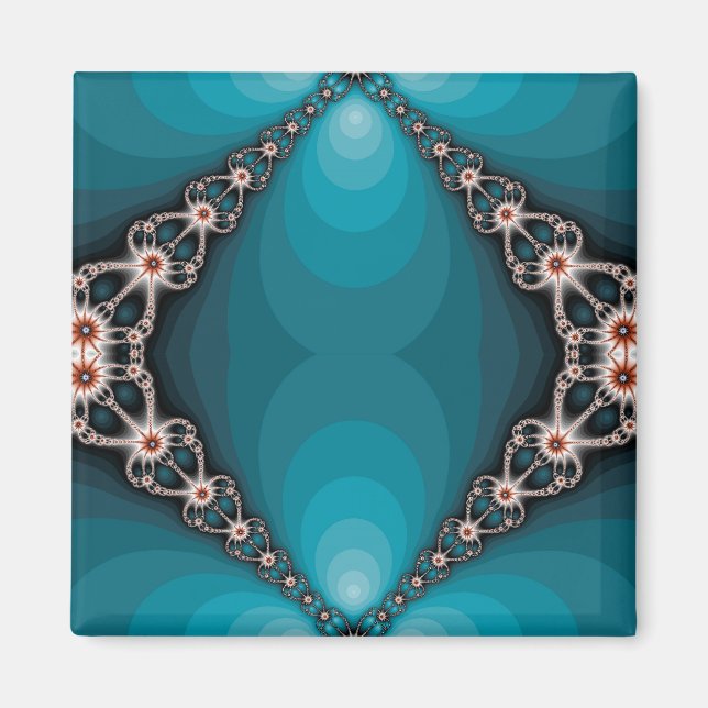 Ocean X 2 Abstract Fractal Image Magnet (Front)