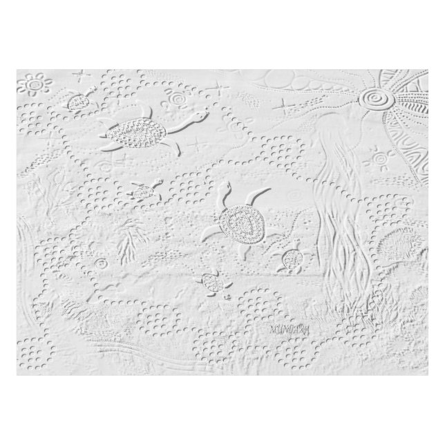 Oceana Embossed Aboriginal Art Tablecloth (Front (Horizontal))