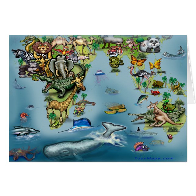 Oceania Africa World Map (Front Horizontal)