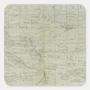 Oceania Atlas Map Square Sticker