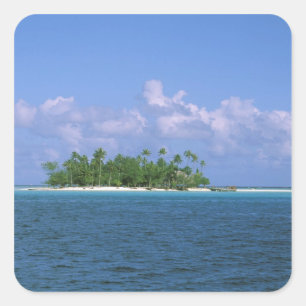 Oceania, French Polynesia, Tahiti. Small Square Sticker