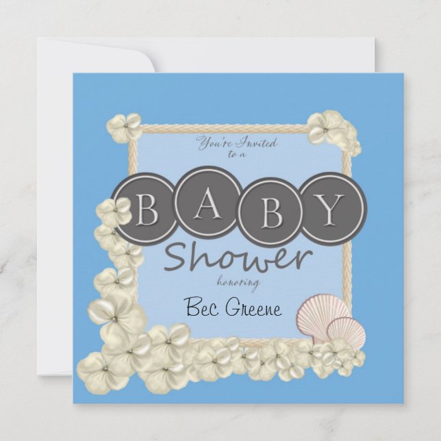 Oceanic Baby Boy Shower Invitation (Front)