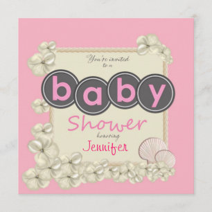 Oceanic Baby Girl Shower Invitation