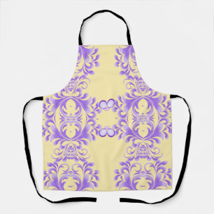 Oceanic Bloom: Purple Wave Harmony / Stylish Art Apron