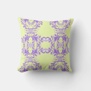Oceanic Bloom: Purple Wave Harmony / Stylish Art  Cushion